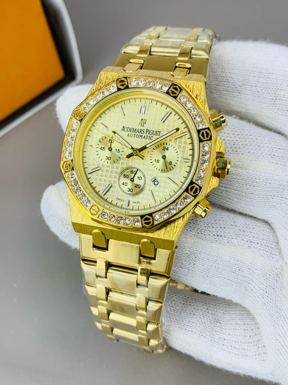 AP Royal Oak Diamond Bezel Stainless Steel Chain