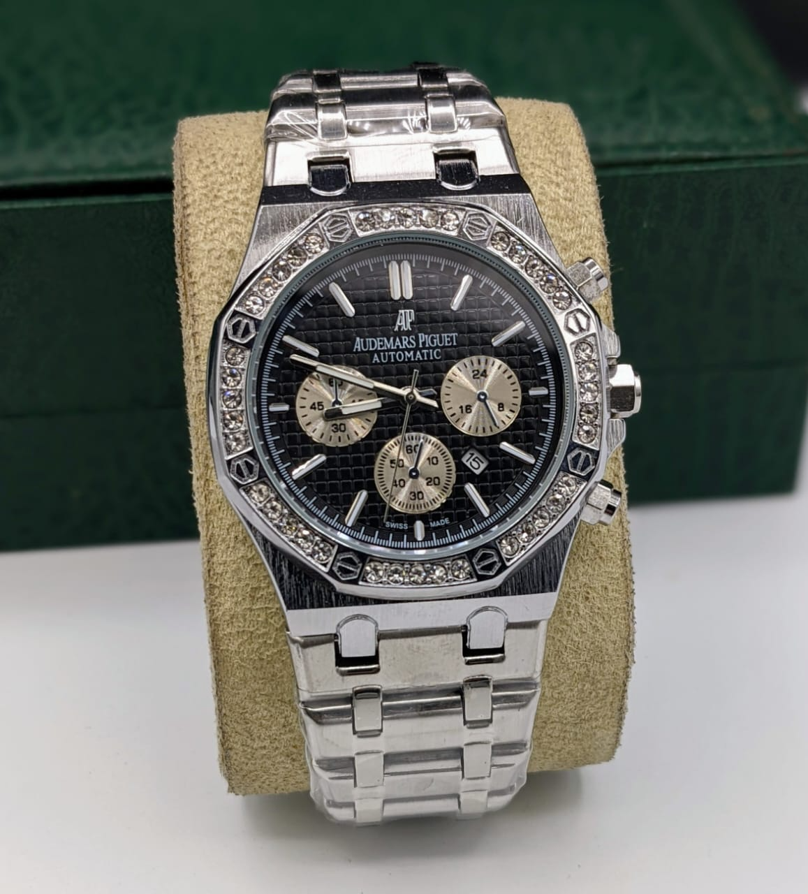 AP Royal Oak Diamond Bezel Stainless Steel Chain