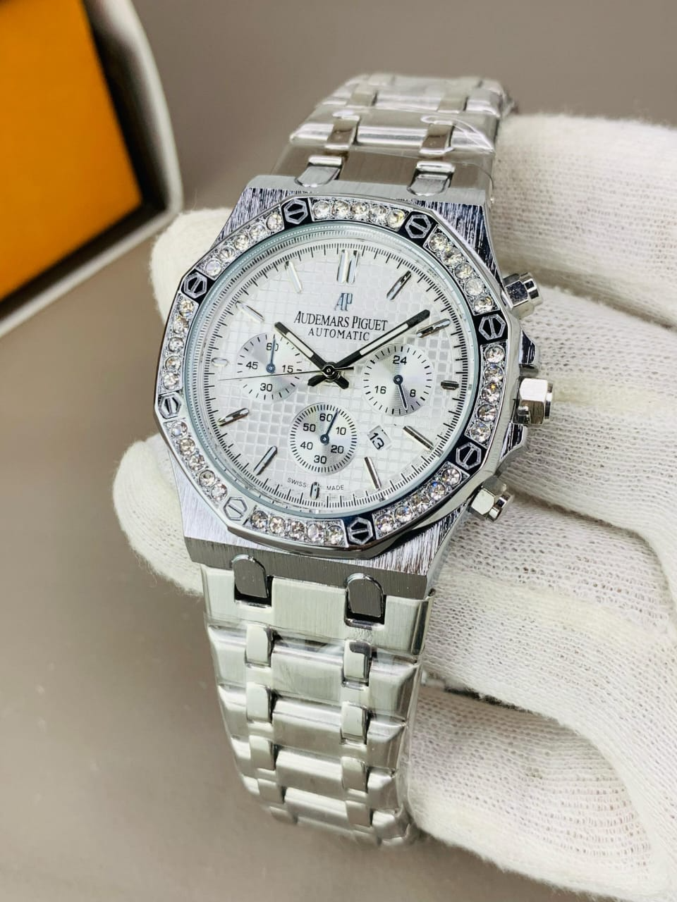 AP Royal Oak Diamond Bezel Stainless Steel Chain