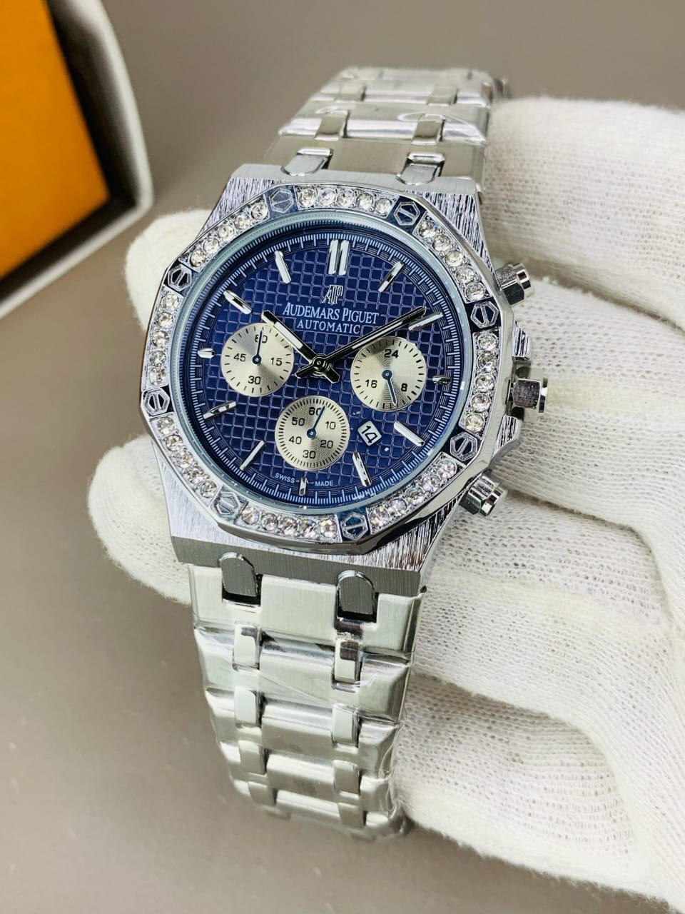 AP Royal Oak Diamond Bezel Stainless Steel Chain