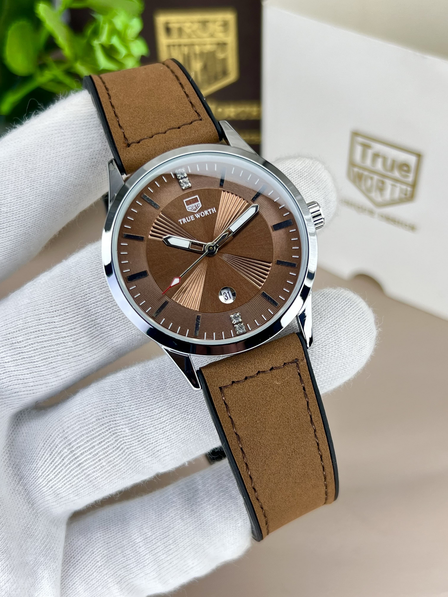 True worth Rubber Strap Watch with Date