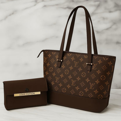 Lv High Quality Tote Bag With Clutch Wallet