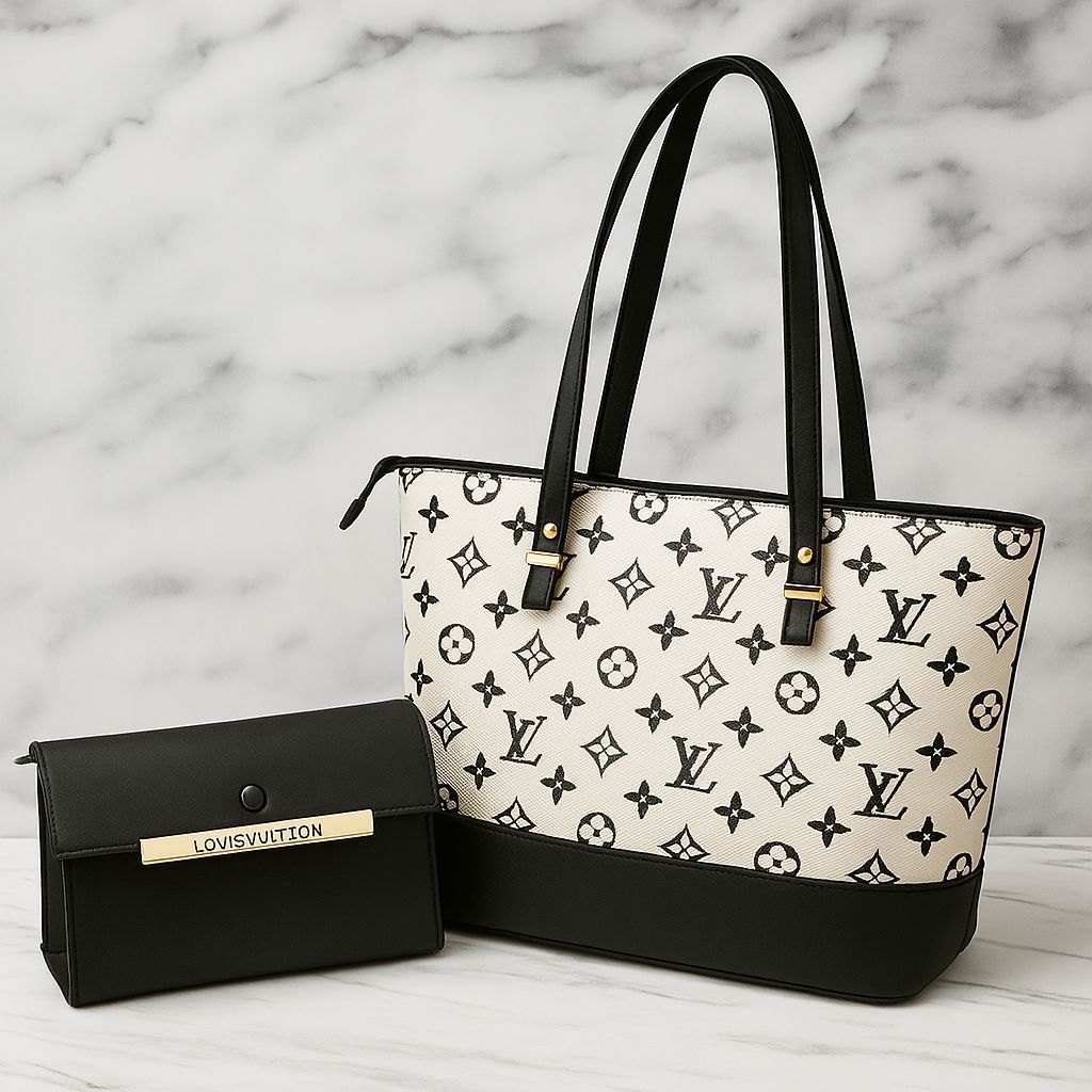 Lv High Quality Tote Bag With Clutch Wallet