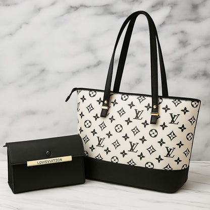 Lv High Quality Tote Bag With Clutch Wallet