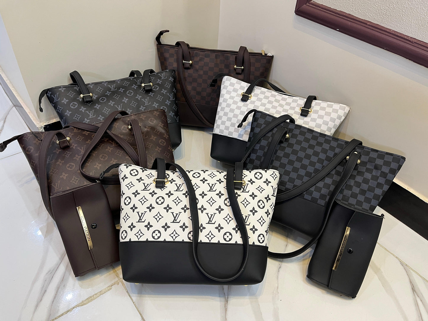 Lv High Quality Tote Bag With Clutch Wallet