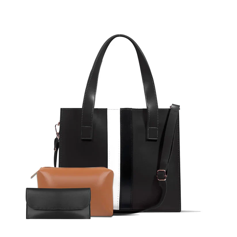 Blend 3 Pcs Black Ladies Tote Bag