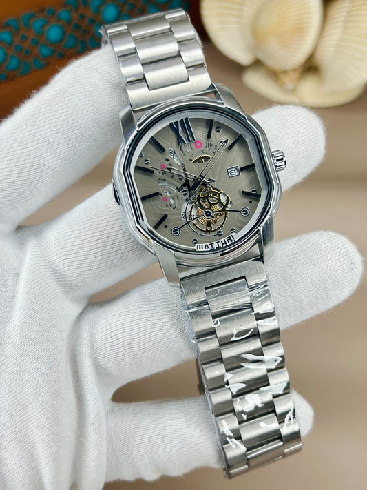 MATTURI Gents Steel Chain Down Second & Date